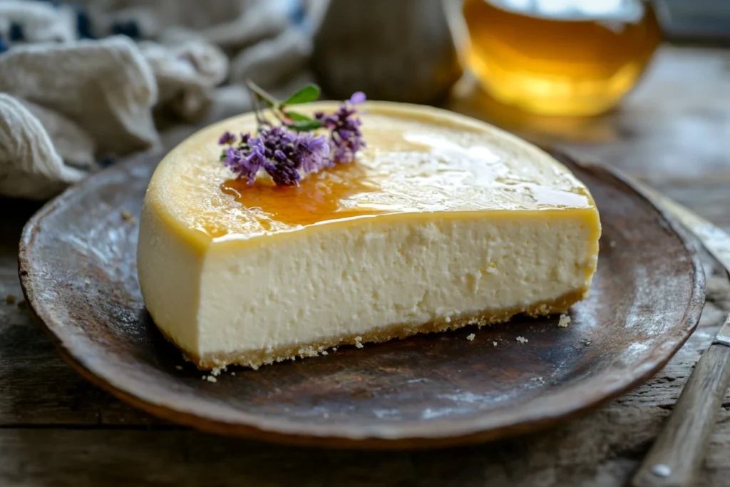 Ancient-style cheesecake made with honey and cheese.