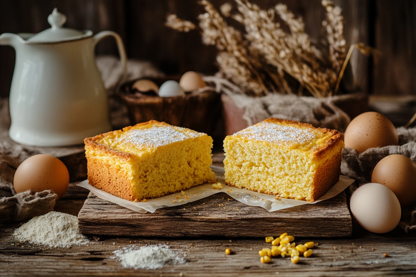 Cornbread made with buttermilk and milk displayed together