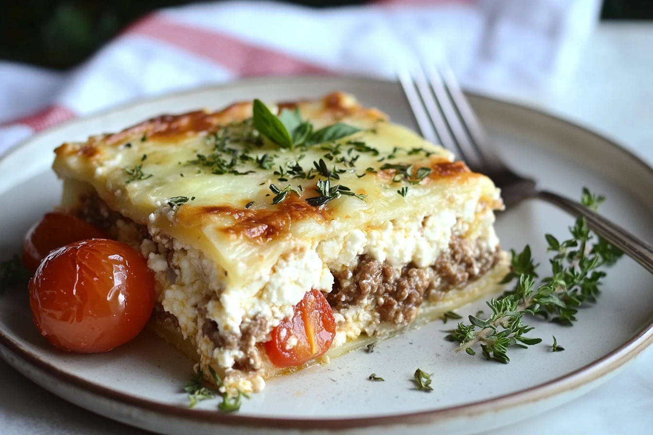 A comforting slice of lasagna made with cottage cheese, offering a savory and popular way to enjoy the ingredient.