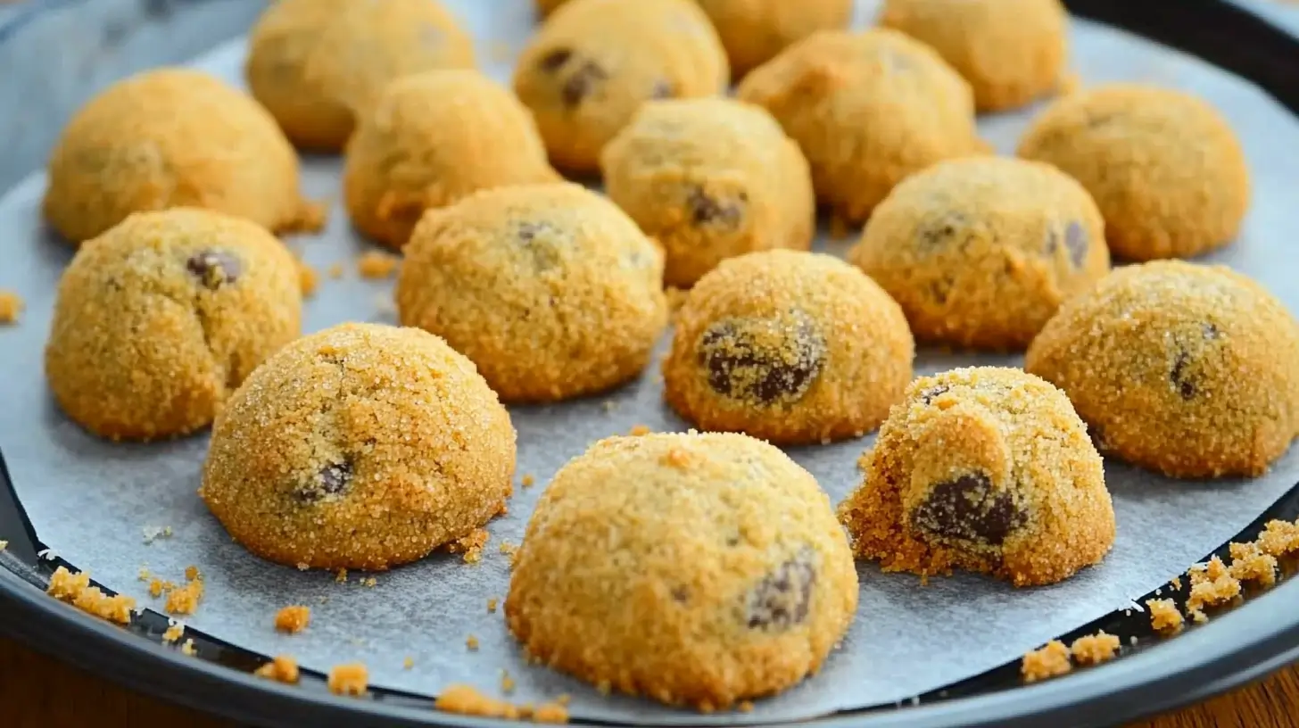 A plate of moose fart treats garnished with coconut.