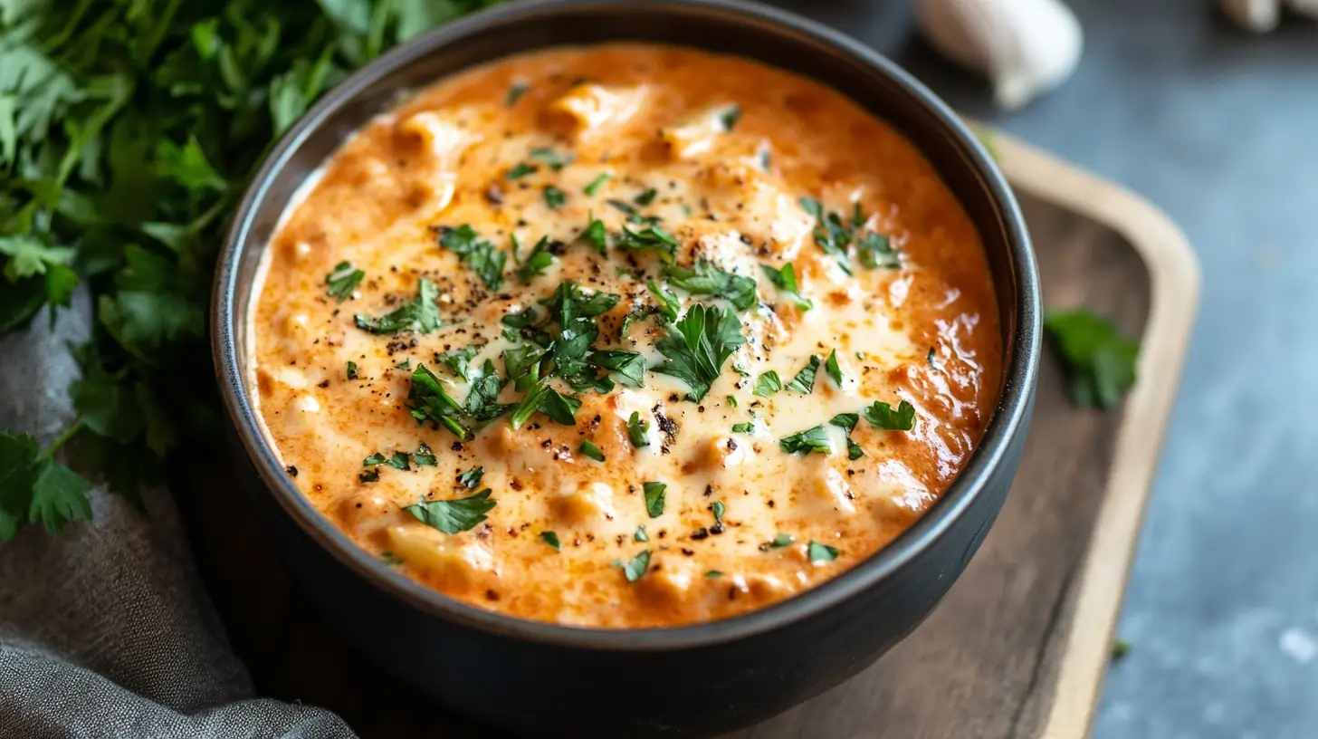 Bowl of creamy alfredo lasagna soup