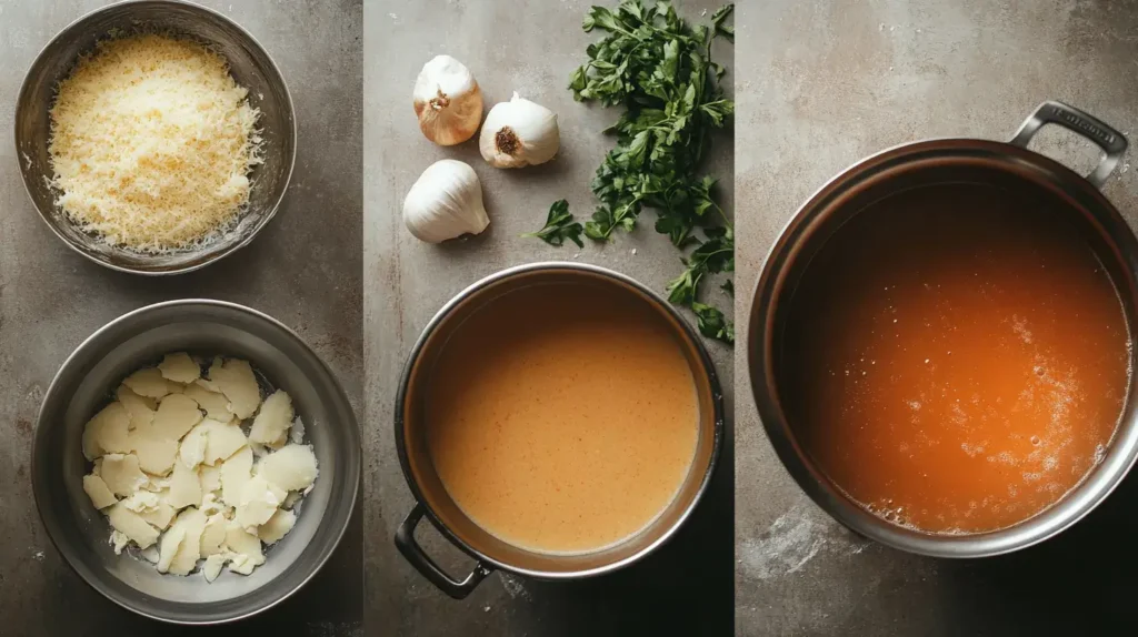 Preparing ingredients for the soup