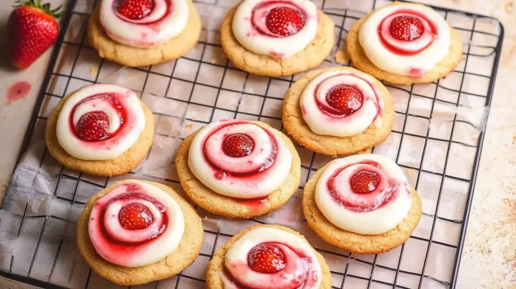 Serve Strawberry Cheesecake Cookies